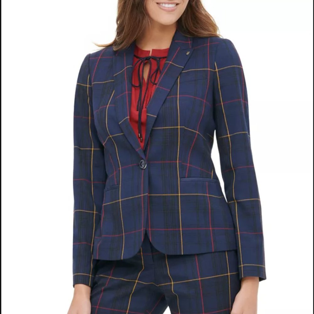 TOMMY HILFIGER blazer Windowpane print size 12